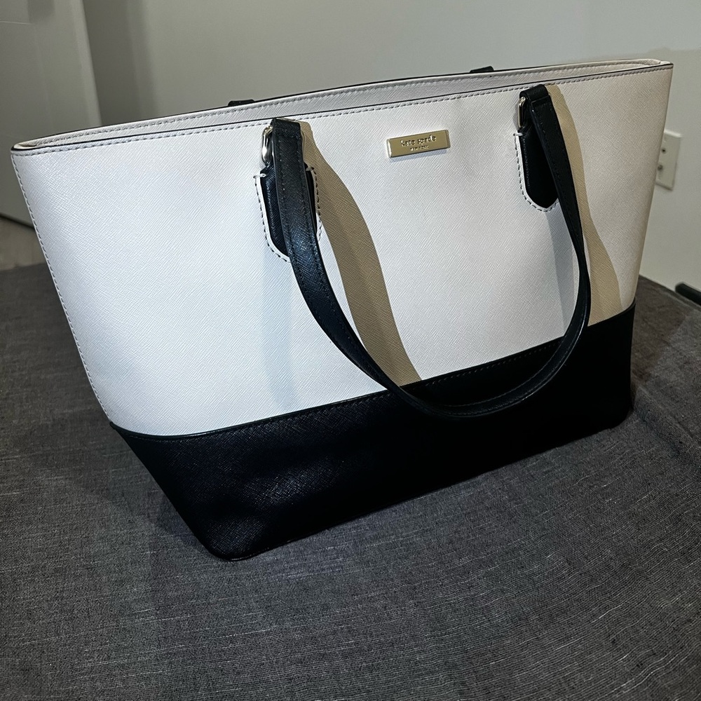 kate spade Beige and Black Two-Tone Tote - Picture 2 of 7